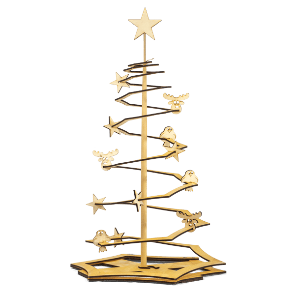 Weihnachtsbaum aus Holz, Modell Family-Tree natur